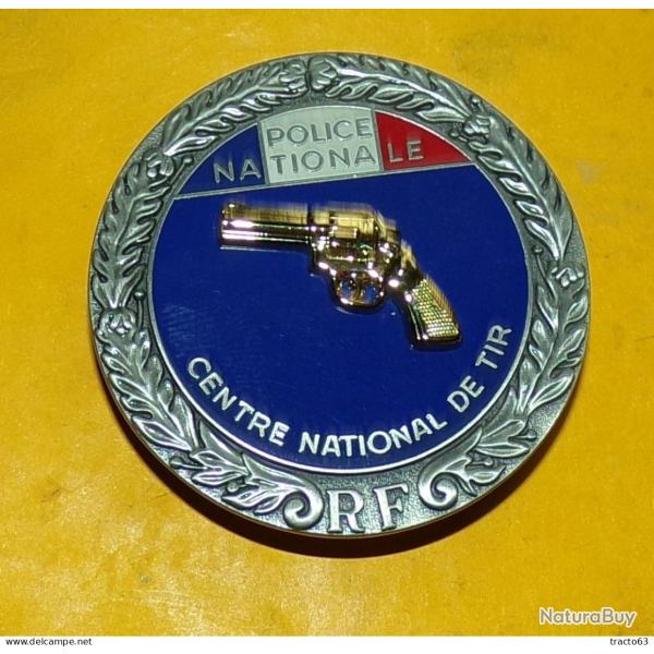 POLICE NATIONALE , CENTRE NATIONAL DE TIR ,REPUBLIQUE FRANCAISE , ECHELON OR�, FABRICANT BOUSSEMART