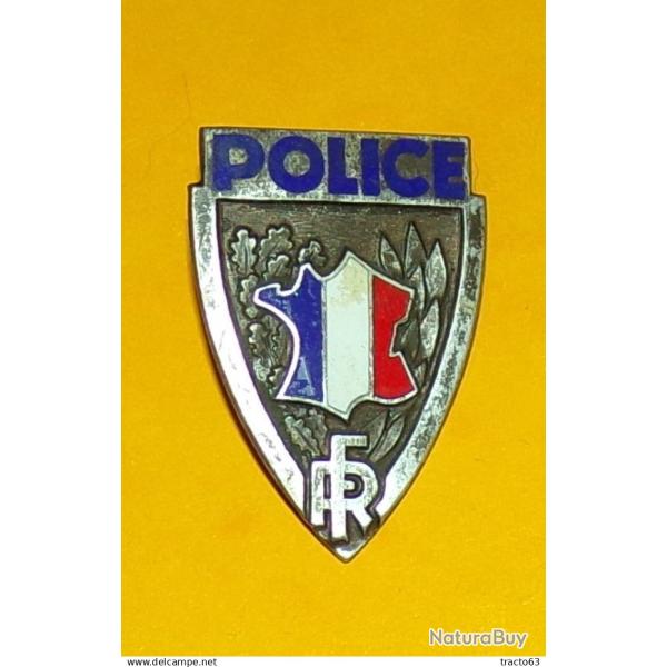 INSIGNE DE KEPI POLICE 40 MM  , FABRICANT FRAISSE DEMEY PARIS  ,MODELE ANCIEN POUR COLLECTION , ETAT