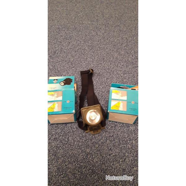 Lampe frontale kaki plus ampoule de secours