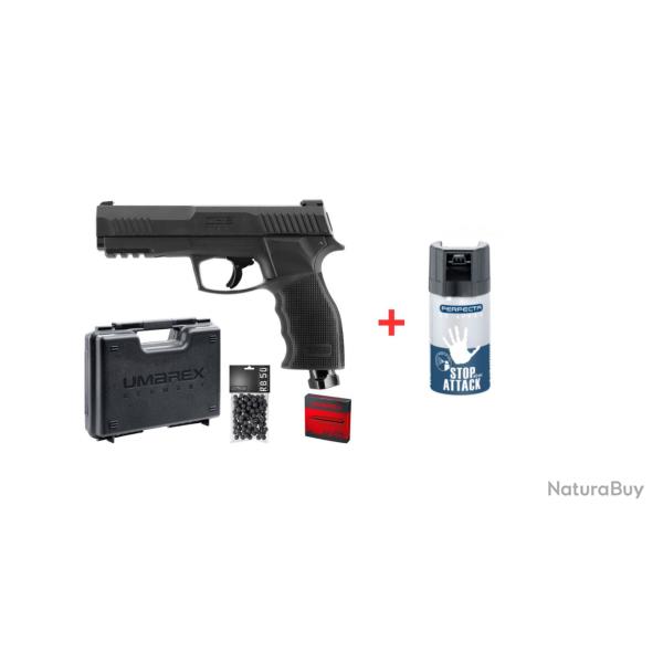 Pack Pistolet CO2 T4E TP50 Cal.50 13J - UMAREX +100BILES + 5Capsules + Bombe d�fense PERFECTA