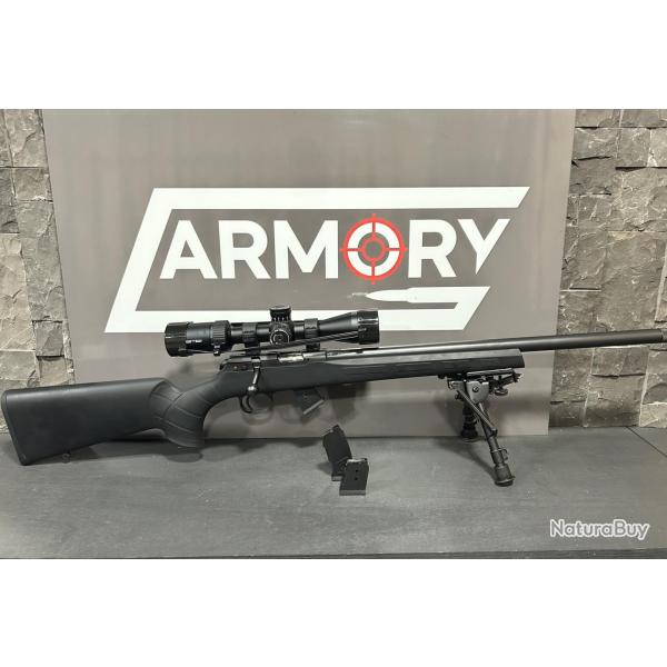 Pack CZ 457 Varmint Cal-22lr + 3 chargeurs, Lunette, Bipied, Housse/Bretelle, Kit de nettoyage