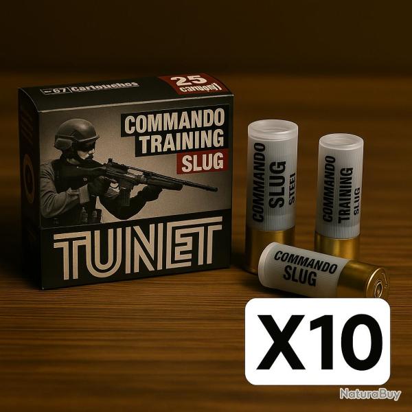 Wahoo lisse ! - Cartouches Tunet Commando training Slug - cal.12 - 250 munitions