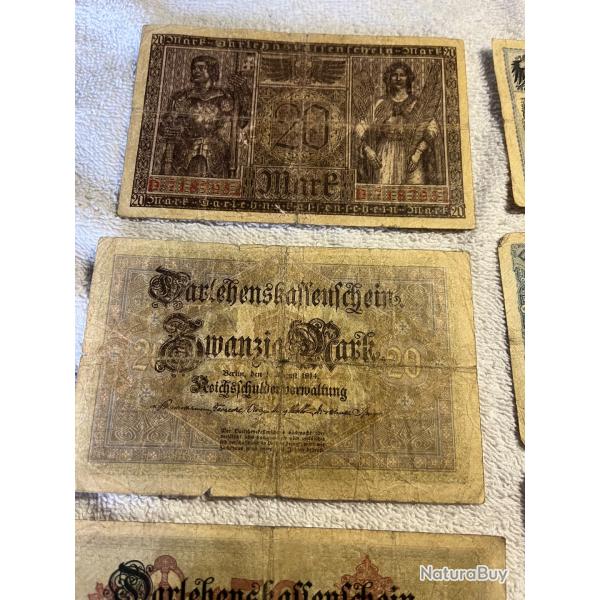 La grande guerre, 7billets allemands de 14/18