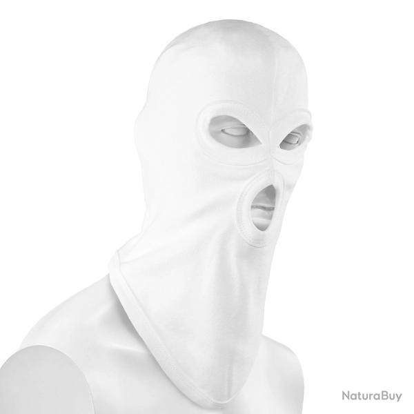 Cagoule Blanche 3 trous Coton Mil-Tec