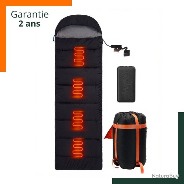 Sac de couchage chauffant 4 zones de chauffe avec batterie 20 000 mAh