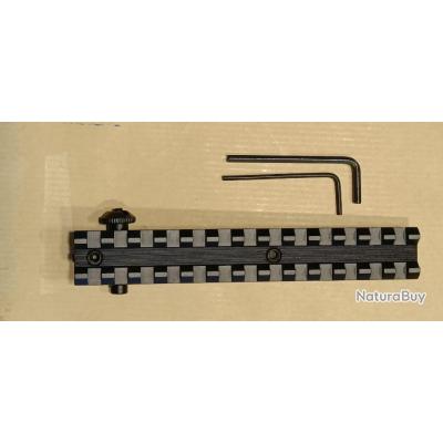 Rail De Montage P/W à W - 13 Fentes, Hauteur 20.5 Mm, Longueur 135.5 Mm, Aluminium Aéronautique Noir