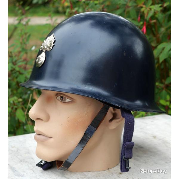 Authentique casque GENDARMERIE DEPARTEMENTALE grenade argente modle 1951 dat 1966 - ARG24CSQ001