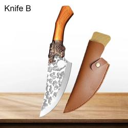Couteau Pro Chasse Cuisine Chef  Forge Main Martele-B