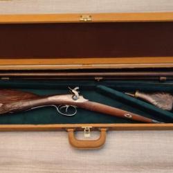 Magnifique Fusil saint Etienne en lettre d'or avec mallette et poire a poudre et boîte...