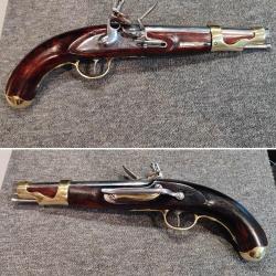 Gros pistolet &agrave; silex 1766 de cavalerie Manufacture royale de Mutzig fab indienne A.H.U &eacute;tat neuf