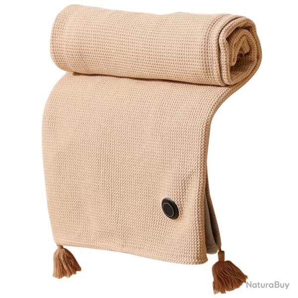 Couverture Chauffante �lectrique USB - Ch�le Chauffant �paissi Fermeture �clair 3 Niveaux BEIGE
