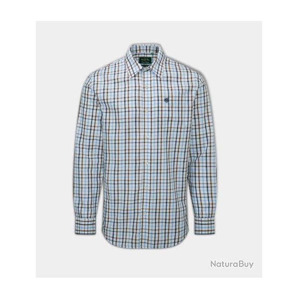 CHEMISE ALAN PAINE  CARREAUX BLEU/MARRON