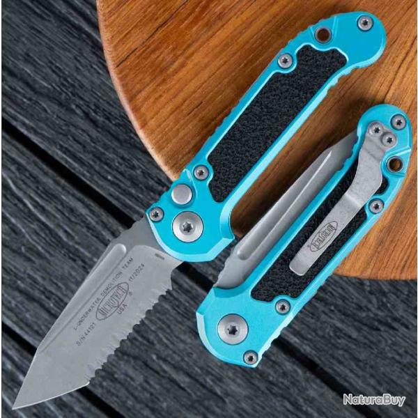 Couteau Automatique Microtech LUDT Gen III TE Lame Acier M390MK Alu Turquoise Lock USA MCT113612APTQ