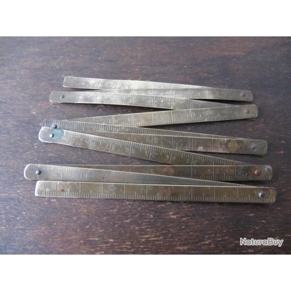 Mtre pliant de poche en laiton 1920