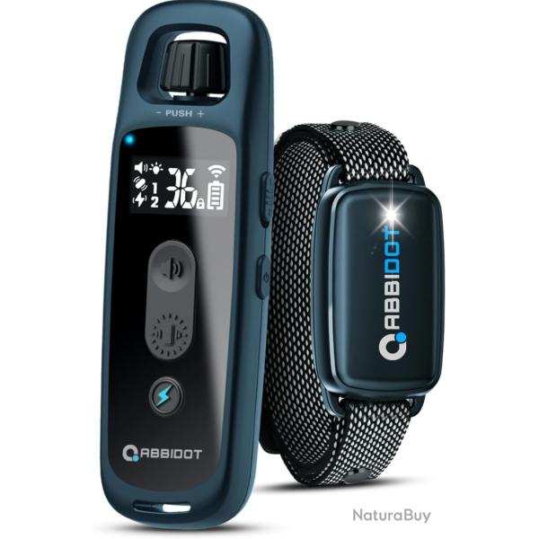 Collier de Dressage Chien Port�e 1Km  �tanche IPX7 4 Modes Bip Vibration Stimulation 36 Niveaux Bleu
