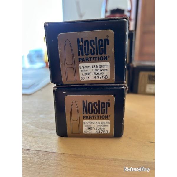Balles Nosler Partition 9,3/18,5g bote de 50