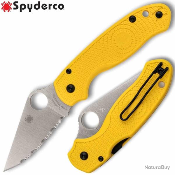 Couteau Spyderco Para 3 Lightweight Salt Lame Acier CPM MagnaCut Manche FRN Yellow USA SC223SYL