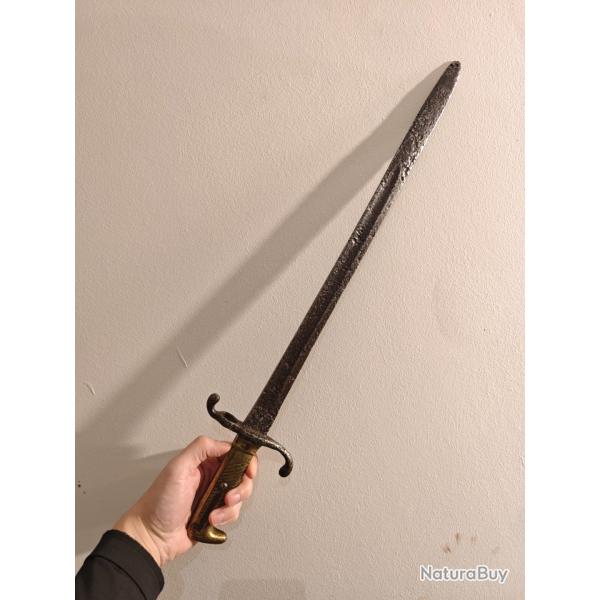 Baonnette allemande modle 1871 - tat de fouille stabilis - Rare tmoin 1871-1918
