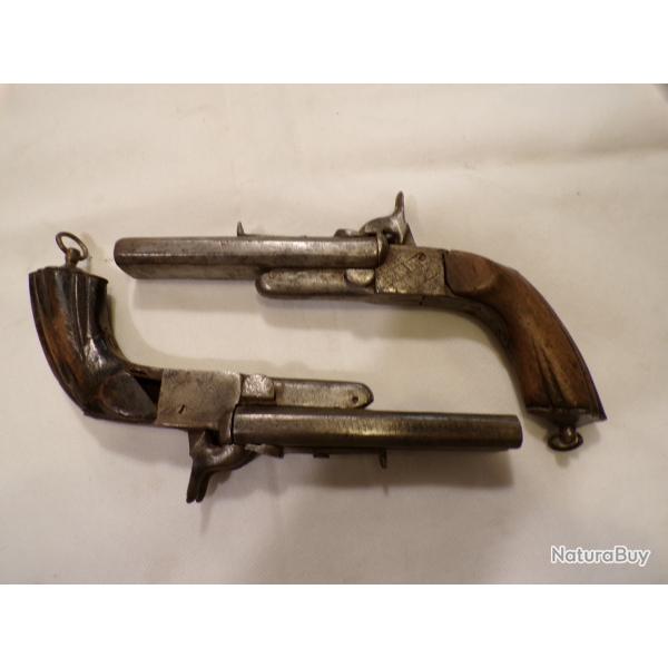 Paire de pistolets double  broches 12mm avec scurit.