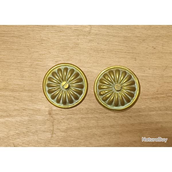 Pices dtaches pour casque anciens, en laiton sapeurs pompiers