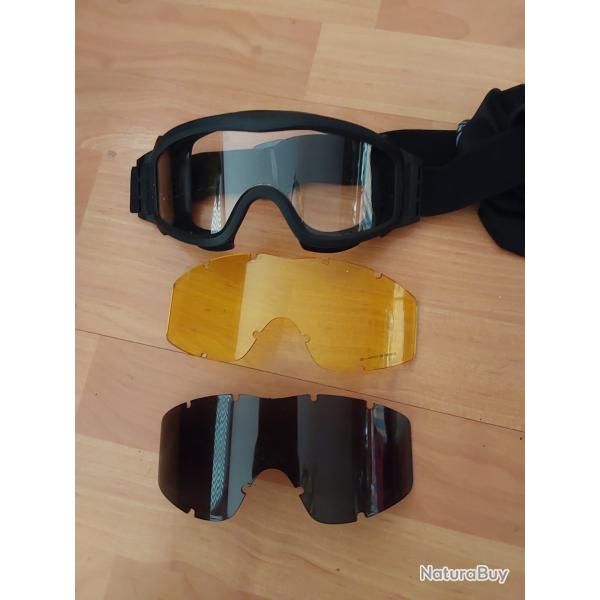 Lunettes tactiques Delta Tactics - 3 crans interchangeables + housse