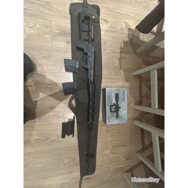 Svd dragunov avec viseur et adaptateur lunettes airsoft