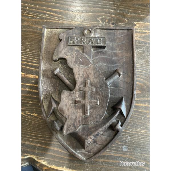 Blason bois 4Eme R A C ancien