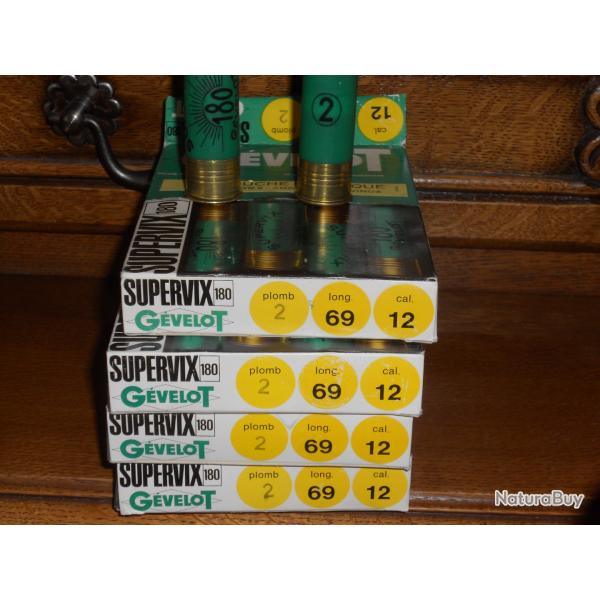 supervix gevelot plomb de 2 en calibre 12 lot de 4 boites