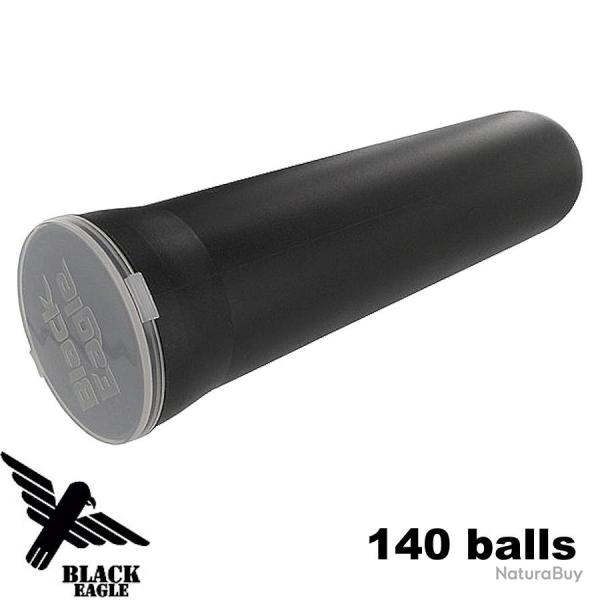 Black Eagle - Tube Paintball Noir 140 Billes Calibre .68 - Flick Lid Rapide