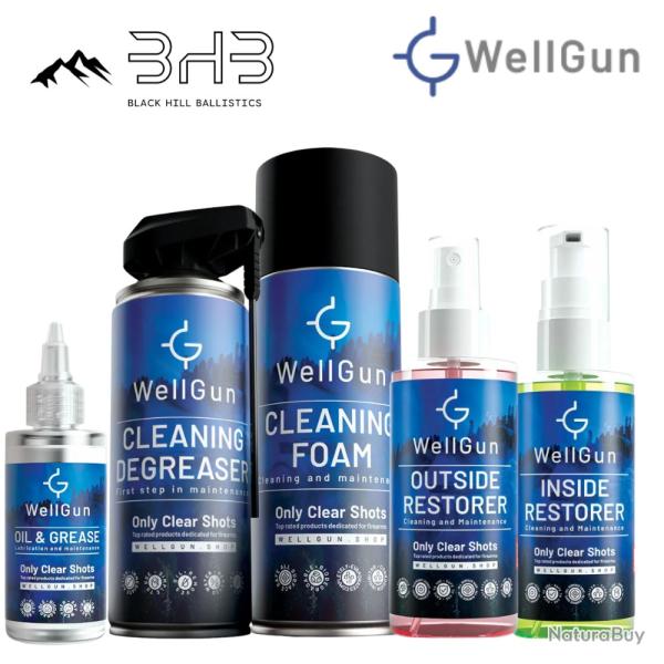 PACK pour entretien/nettoyage rapide, efficace et complet d'arme � feu - WELLGUN