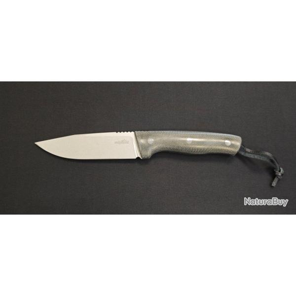 Schnitzel KVIN : Couteau outdoor/buschcraft - Manche Micarta vert-brun