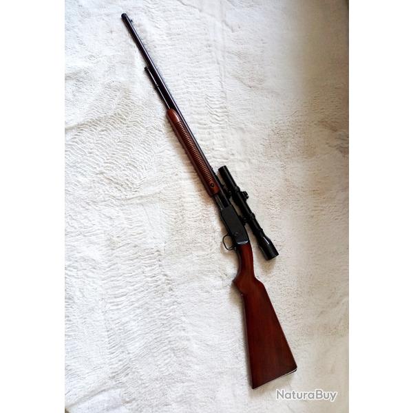 CARABINE A POMPE REMINGTON model 121 TAKE DOWN 22 LR 1936-1954 +WEAVER K3w ACIER MICRO TRAC.  TBE.