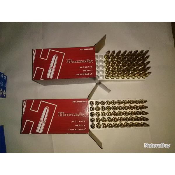 Cartouches hornady 222 rem. 90 cartouches spire point match