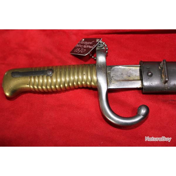 Baionnette Chassepot  " manufacture nationale " 1870  SANS le 1er Rivet