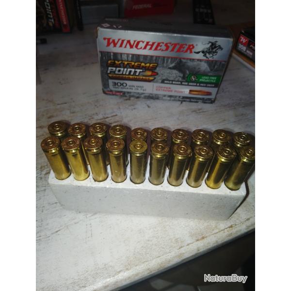 100 Douilles 300wm de marque winchester tires une fois