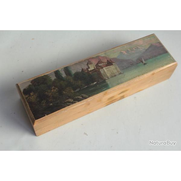 Bote Plumier bois peint Chteau de Chillon Suisse