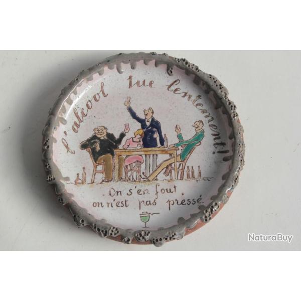 Coupelle L'Alcool tue lentement Absinthe Poterie du Vieux-Montmartre