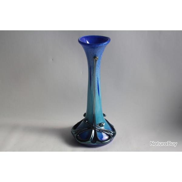 Vase verre souffl d'art Jean Michel OPERTO Biot