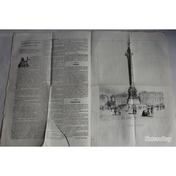 Ancien Journal Le Charivari 28 Juillet 1840 N� 210 Colonne de Juillet