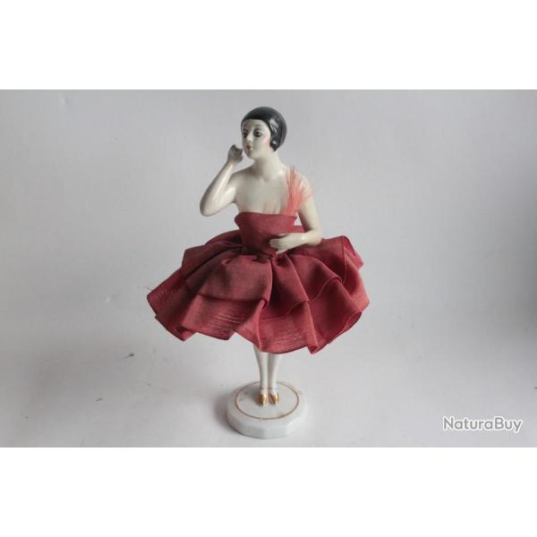 Demi figurine porcelaine Gar�onne avec support Carl Schneider Art d�co