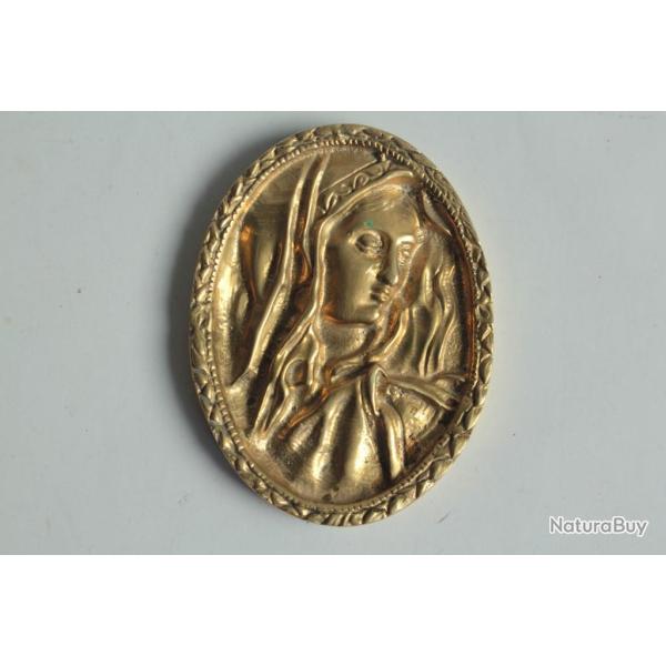 Mdaillon Bas-relief bronze Vierge