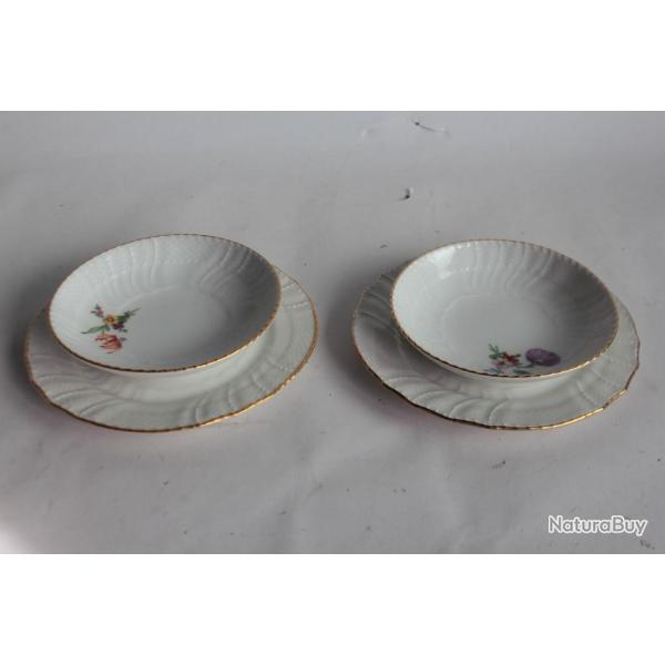 Sous-tasses Assiette � dessert porcelaine KPM Berlin Allemagne