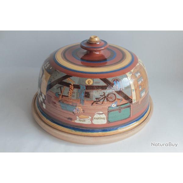 Cloche  fromage Poterie d'art Folklore Suisse Art populaire