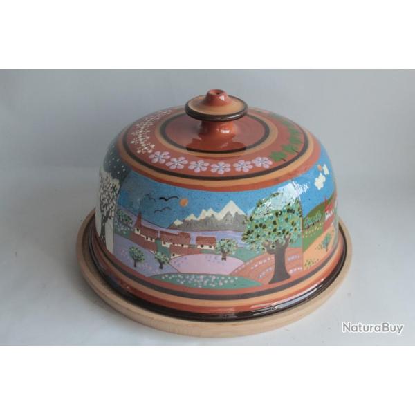 Cloche  fromage Poterie d'art Folklore Suisse Art populaire