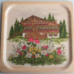 Plateau vintage mélamine Chalet Suisse Platex