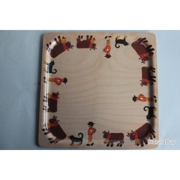 Plateau vintage mlamine Vaches Suisse Platex