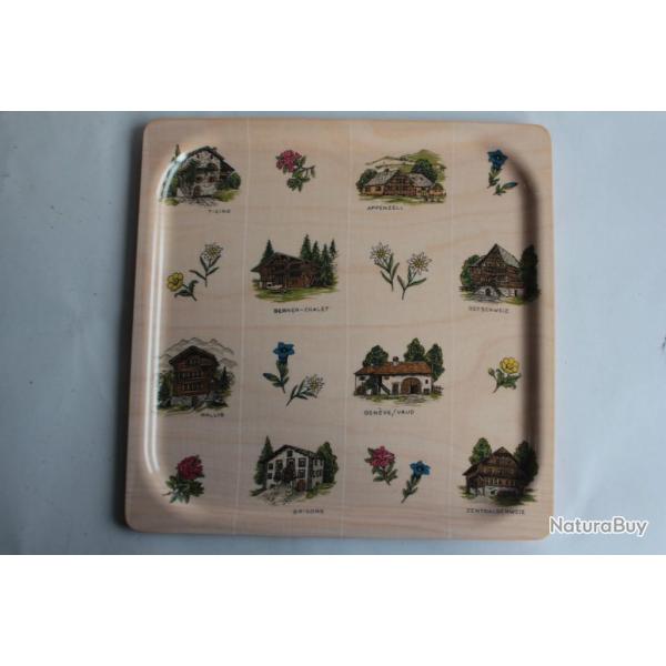 Plateau vintage m�lamine Suisse Platex