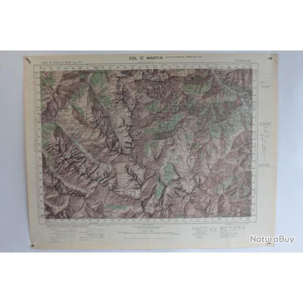 Ancienne Carte IGN Col St Martin 1/50000 type 1922