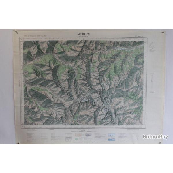 Ancienne Carte IGN Aiguilles 1/50000 type 1922