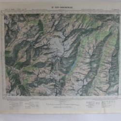 Ancienne Carte IGN Ste Foy - Tarentaise 1/50000 type 1922
